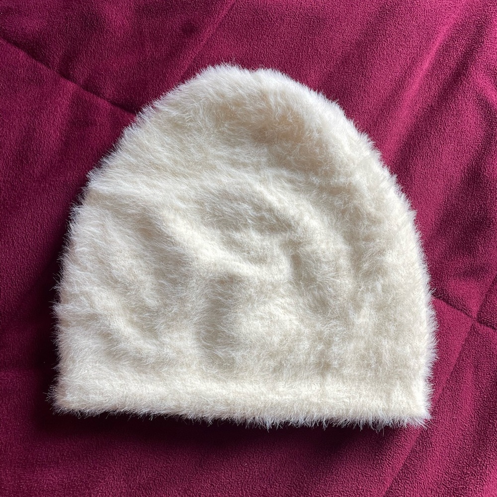 Banana Republic Fuzzy White Beanie